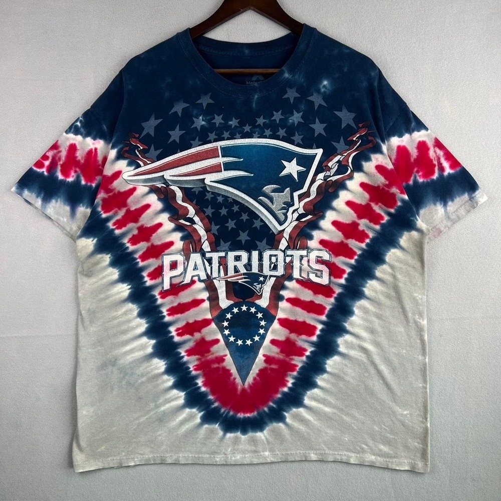 New England Patriots NFL Football Majestic Tie Dye Tee Shirt XL